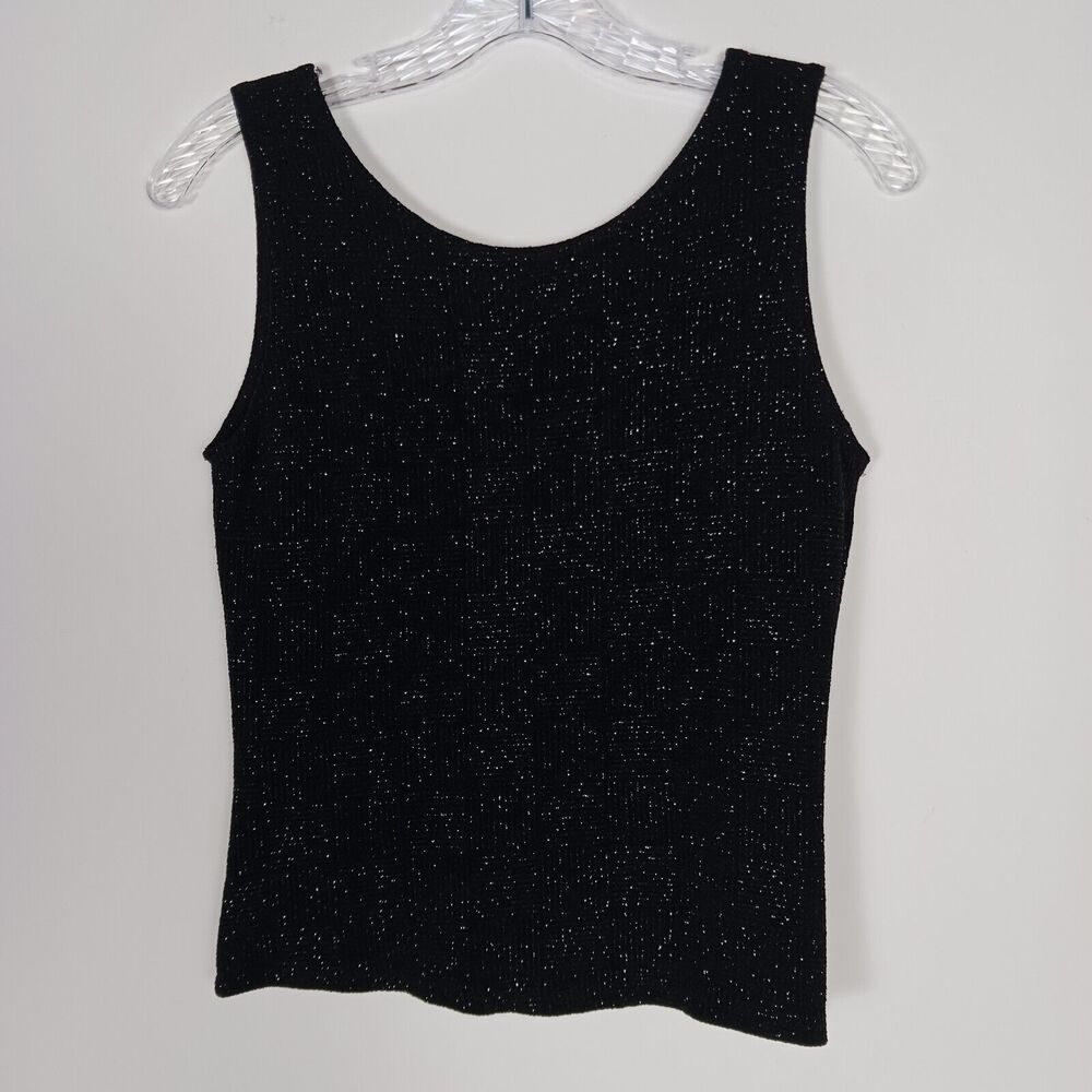 Apostrophe Petite Black Sparkle Tank Size PXS